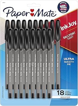 Paper Mate进口代理批发 Paper Mate InkJoy 100ST 圆珠笔，中号（1.0 毫米），黑色，18 支