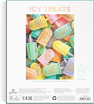 酷牌库|商品详情-Galison进口代理批发 Galison ICY Treats Julie Seabrook Ream 1000 块拼图采用柔和的冷冻甜点拼贴画，非常适合夏季