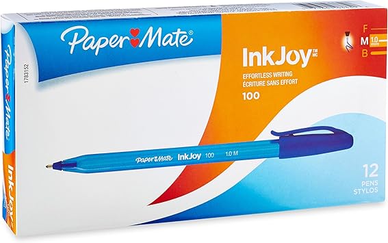 Paper Mate进口代理批发 Paper Mate 100ST 圆珠笔，带笔帽，蓝色，单支 (1783152)