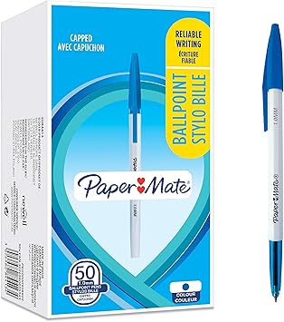 Paper Mate进口代理批发 Paper Mate 045 圆珠笔|中点 (1.0 毫米) |蓝色墨水| 50 件