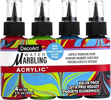 DecoArt进口代理批发 DecoArt Water MARBLING 4/PK BRG，现代明亮