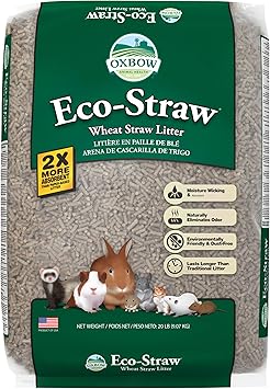 Oxbow进口代理批发 Oxbow Eco Straw 颗粒状小麦秸秆垃圾适用于小动物 - 无尘环保 - 吸湿排汗垃圾 - 自然消除异味 美国制造 - 20 磅袋