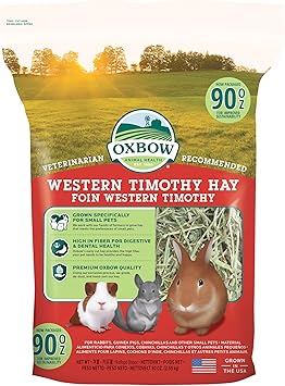 Oxbow进口代理批发 Oxbow Animal Health Western Timothy Hay - 所有天然干草为兔子、豚鼠、龙猫、仓鼠和沙鼠 - 90 盎司。