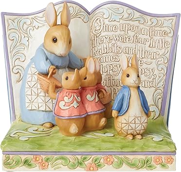 Enesco进口代理批发 Jim Shore 设计的 Enesco Beatrix Potter 彼得兔故事书雕像，5.25 英寸，多色