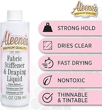 酷牌库|商品详情-Aleene's进口代理批发 Aleene's 织物硬挺剂和悬垂液 8 盎司盎司。