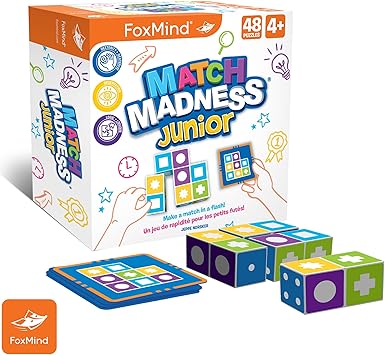 酷牌库|商品详情-FoxMind进口代理批发 FoxMind Games：Match Madness Junior，一款模式匹配益智游戏，瞬间完成匹配，培养视觉识别能力和精细运动技能，最多可与 4 名玩家一起玩，适合 4 岁及以上儿童