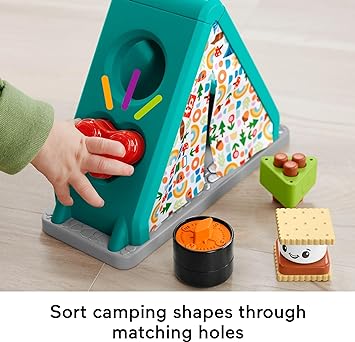 酷牌库|商品详情-Fisher-Price进口代理批发 Fisher-Price 婴儿发育玩具 SMore Shapes 露营帐篷块分类活动适合 6 个月以上婴儿