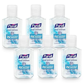 Purell进口代理批发 Purell 高级洗手液清爽凝胶，清新香味，2 液量盎司旅行装翻盖瓶（6 件装）3155-04-EC