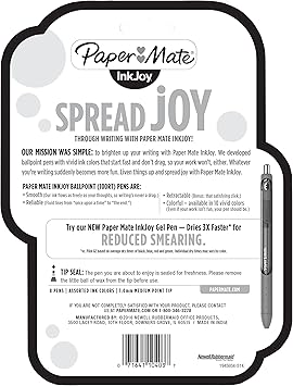 酷牌库|商品详情-Paper Mate进口代理批发 Paper Mate InkJoy 100RT 可伸缩圆珠笔，中号，黑色/红色/蓝色墨水，8 支装 (1945934)