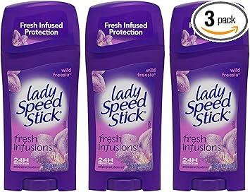 Lady Speed Stick进口代理批发 Lady Speed Stick 隐形干爽止汗除臭剂，野生小苍兰 - 2.3 盎司 - 3 包