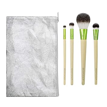 EcoTools进口代理批发 EcoTools Vibes Kit 化妆刷礼品套装，带旅行刷袋，可容纳电源、粉底和遮瑕膏