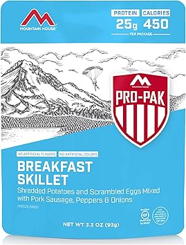 Mountain House进口代理批发 山屋早餐煎锅 Pro-Pak |冻干背包和野营食品|一份 |不含麸质