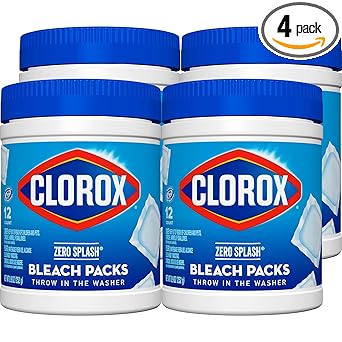 Clorox进口代理批发 Clorox 零飞溅漂白剂包 - 洗衣凝珠，4 件装（包装可能有所不同）