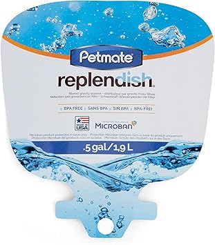 Petmate进口代理批发 Petmate 灰色 Replendish 宠物饮水器 X 小号 0.5 加仑