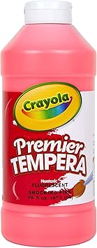 Crayola进口代理批发 Crayola 霓虹蛋彩颜料，粉色儿童颜料，16 盎司挤压瓶