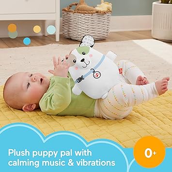 酷牌库|商品详情-Fisher-Price进口代理批发 Fisher-Price 婴儿玩具 Calming Vibes 小狗安抚奶嘴毛绒便携式发声机，带振动，适合 0 个月以上新生儿