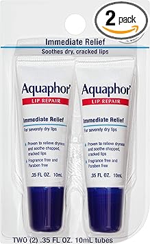 Aquaphor进口代理批发 Aquaphor Lip Repair - 舒缓干燥、干裂的嘴唇 - 两支 0.35 盎司。管