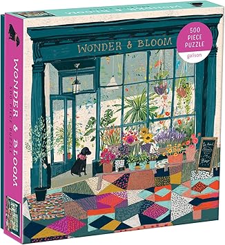 Galison进口代理批发 Galison Wonder & Bloom 拼图，500 块，20x20 当地热情好客的植物店色彩鲜艳的场景，具有挑战性，非常适合家庭娱乐，多色