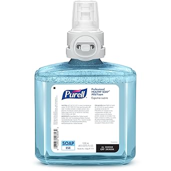 酷牌库|商品详情-Purell进口代理批发 PURELL ES8 专业健康肥皂温和泡沫补充装，无香料，1200 毫升绿色认证肥皂补充装，适用于 PURELL ES8 非接触式分配器（2 件装） - 7774-02，蓝色