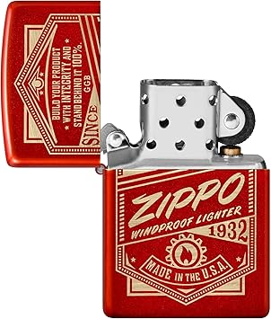 酷牌库|商品详情-Zippo进口代理批发 Zippo It Works Design 金属红色袖珍打火机