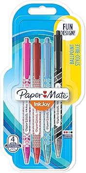 Paper Mate进口代理批发 Paper Mate InkJoy 环绕式圆珠笔 |伸缩式中点|各种颜色 | 4 计数