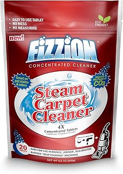 Fizzion进口代理批发 Fizzion Clean 去污剂蒸汽地毯清洁片（20 片）