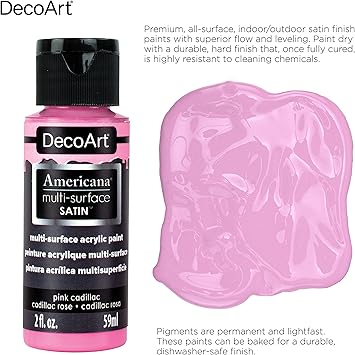 酷牌库|商品详情-DecoArt进口代理批发 DecoArt 多表面缎面丙烯酸涂料套装 - 基本颜色，8PK - 8 克拉。