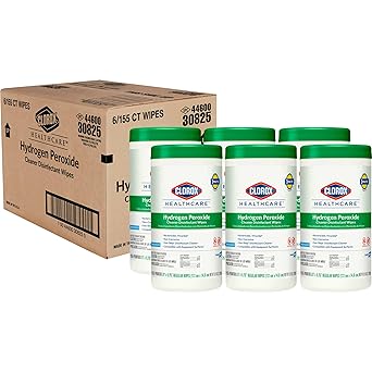 Clorox进口代理批发 Clorox Healthcare 过氧化氢湿巾，155 片，6 片装（包装可能有所不同）