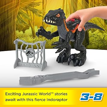 酷牌库|商品详情-Imaginext进口代理批发 Fisher-Price Imaginext 侏罗纪世界恐龙玩具 Indoraptor 带抓挠动作和配件，适合 3 岁以上儿童过家家玩耍