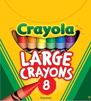 Crayola进口代理批发 Crayola 大号蜡笔 - 什锦（8 支），适合儿童和幼儿的巨型蜡笔，适合 2 岁以上