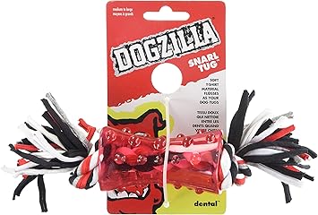 Petmate进口代理批发 Petmate 30891 Dogzilla Tee 拖船宠物玩具，中号，红色/黑色/灰色和白色