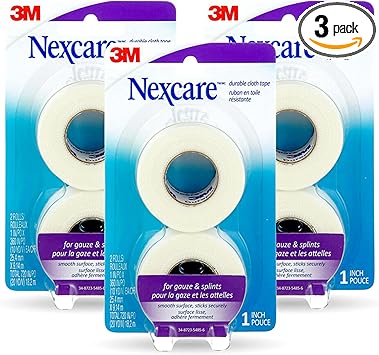 酷牌库|商品详情-Nexcare进口代理批发 Nexcare Durapore 耐用布胶带，来自美国医院胶带排名第一的领导者，1 英寸 X 10 码，6 卷