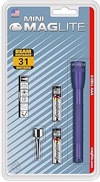 MagLite进口代理批发 Maglite 迷你白炽 2 芯 AAA 手电筒，紫色