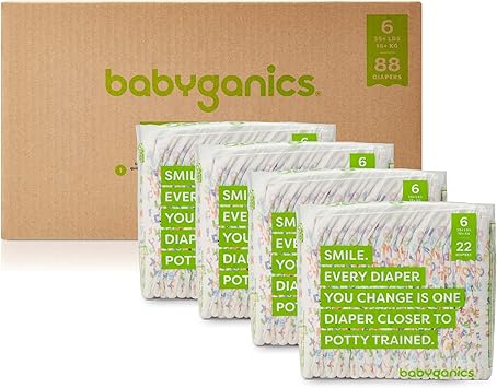 酷牌库|商品详情-Babyganics进口代理批发 Babyganics 6 号、88 片、吸水、透气、三重干燥保护尿布