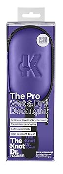 CONAIR进口代理批发 The Knot Doctor 适用于 Conair Premium Pro 打结发刷，适用于湿发或干发，带紫色储物盒，1 支