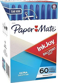 Paper Mate进口代理批发 Paper Mate 2014534 InkJoy 50ST 圆珠笔，中号（1.0 毫米），蓝色，60 支