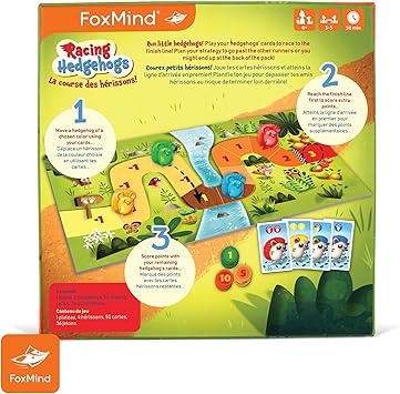 酷牌库|商品详情-FoxMind进口代理批发 FoxMind Games：Racing Hedgehogs，Reiner Knizia 博士推出的一款家庭投注竞赛游戏，最多 5 名玩家，适合 6 岁及以上儿童。