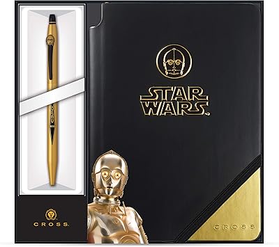 Cross进口代理批发 Cross X 星球大战 Click 中性墨水笔和 Jotzone 中号记事本礼品套装 - C-3PO