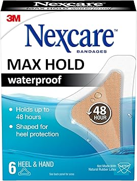 酷牌库|商品详情-Nexcare进口代理批发 Nexcare Max Hold 防水绷带，可保持 48 小时，适用于手指、手和脚跟的灵活绷带 - 6 件装透明防水绷带