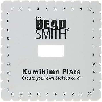 The Beadsmith进口代理批发 Beadsmith 方形 Kumihimo 盘，直径 6 英寸，3/8 厚致密泡沫，编织珠宝工具，1 个盘