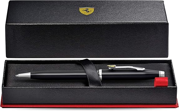 酷牌库|商品详情-Cross进口代理批发 Cross Century II Scuderia Ferrari 可填充圆珠笔，中号圆珠笔，包括豪华礼品盒 - 黑漆