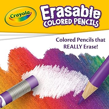 酷牌库|商品详情-Crayola进口代理批发 Crayola 可擦彩色铅笔（24 支），儿童着色铅笔，用于涂色书、艺术和工艺品、儿童圣诞袜，适合 6 岁以上儿童