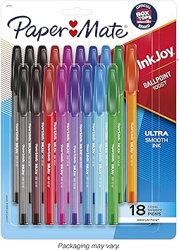 Paper Mate进口代理批发 Paper Mate InkJoy 100ST 圆珠笔，中号（1.0 毫米），多装，18 支