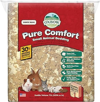 Oxbow进口代理批发 Oxbow Pure Comfort 小动物床上用品 - 吸臭、吸湿、无尘小动物床上用品，混合材质，72 升袋装