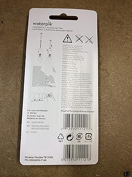 Waterpik进口代理批发 Waterpik Dental 喷水牙刷替换头（2 件装）