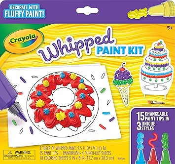 Crayola进口代理批发 Crayola 搅打颜料套件，粉扑颜料，儿童 3D 颜料套装，3 种独特纹理，感官艺术玩具，儿童礼物，适合 5 岁以上