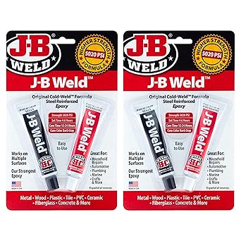 J-B Weld进口代理批发 JB Weld 原装环氧树脂，钢增强环氧树脂，高强度 - 2 件装，深灰色 (8265S-2)