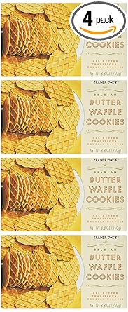 TJ's进口代理批发 Trader Joe's 比利时黄油华夫饼干，8.8 盎司（4 包）