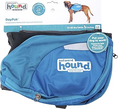 酷牌库|商品详情-Outward Hound进口代理批发 Outward Hound DayPak 蓝色狗马鞍背包，大号