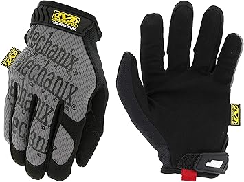 Mechanix Wear进口代理批发 Mechanix Wear：原创工作手套，安全贴合，多用途合成皮革高性能手套，耐用，具有触摸屏功能的男士安全手套（灰色，小号）